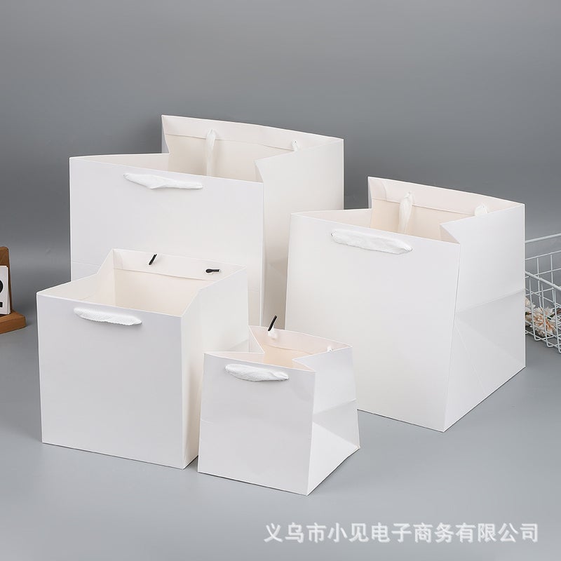 Gift Bags, Square Flower Tote Bags, Bouquet Packaging Bags, Transparent Kraft Paper Bags, Large Thickened Gift Bags - Image 3